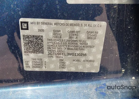 2021 GMC Sierra 1500 4Wd Short Box Denali from USA, damaged, VIN 3GTU9FEL3MG130255